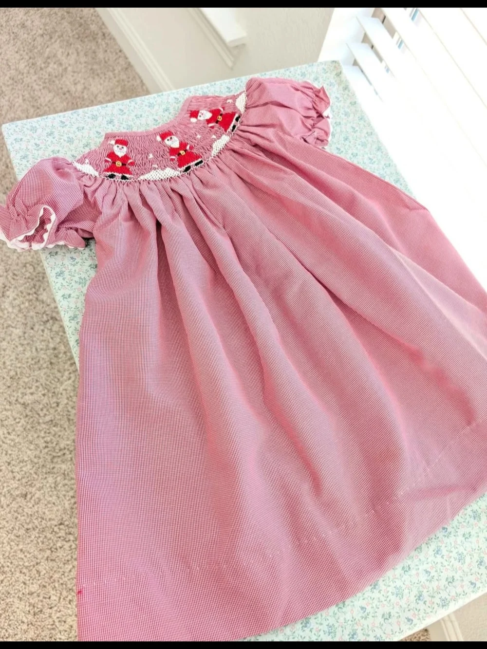 18 Mos Smocked Santa Christmas Dress